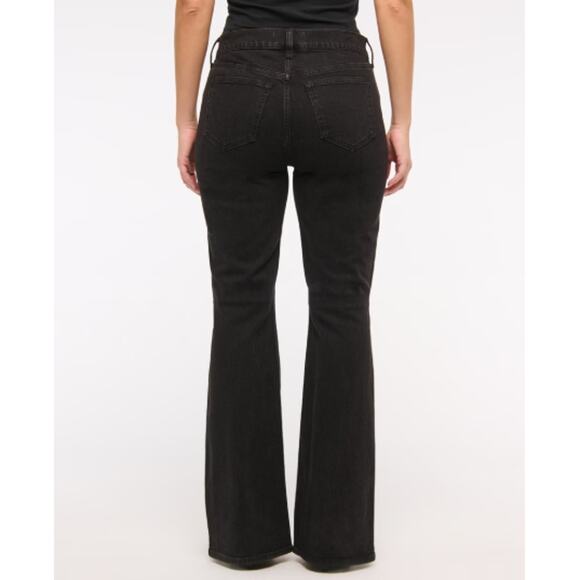 Abercrombie & Fitch Women's Black Curve Love Mid Rise Bootcut Jeans Size 31 - Picture 2 of 12